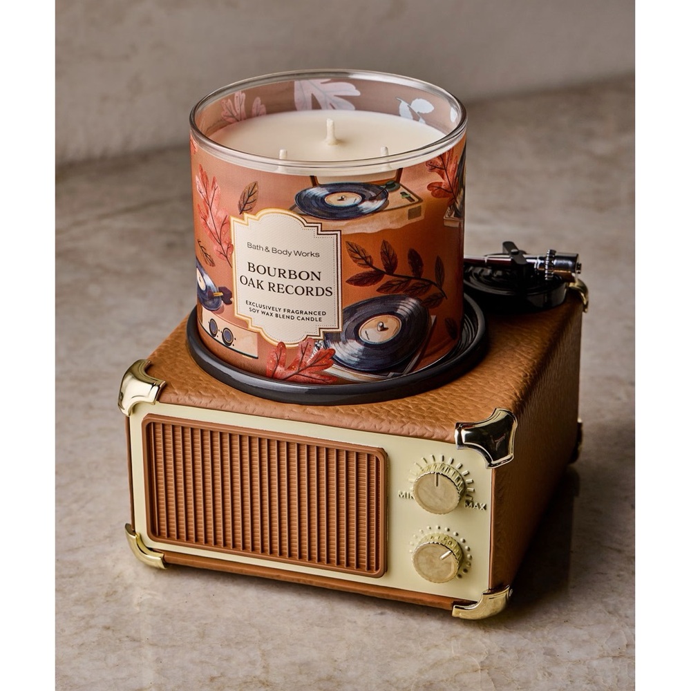 Bath & Body Works Record Player 3-Wick Candle Holder Pedestal - Picture 3 of 16